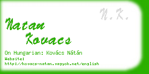natan kovacs business card
